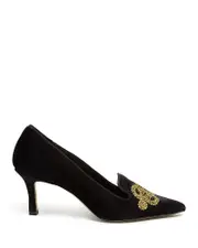 Hobbs London Women's Keston Court Pointed Toe Kitten Heel Pumps
