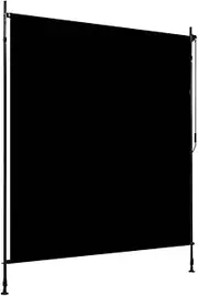 vidaXL Outdoor Roller Blinds 200x270 cm, Adjustable Height, UV Resistance and Fade Resistant Fabric, Convenient Hand Crank System, Anthracite