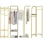 Gold Coat Rack Metal Clothes Stand Hall Tree Hanger Hat Garment Hook Marble Base