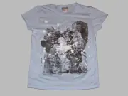 Captain Morgan vintage blue paint splatter women's juniors shirt M - NEW