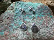 Petite Teardrop Colorful Abalone Shell Sterling Silver 925 Post Earrings AL1