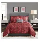 New Red Black 10 Piece King Size Comforter Set Sheets Bed Skirt Bedspread Shams