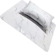 Ipetboom 1Set Manicure Arm Rest Pillow Hand Support Mat for Nail Art Includes Marble Pattern Hand Pillow Table Mat Nail Lovers Easy to Carry and Protects