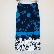 Ted Baker Selaah Bluebell Side Slit Midi Skirt Floral Vacation Office Date 2 US