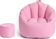 Shell-Shaped Bean Bag Chair Cover Washable Premium Soft fine-Staple Cotton Beanbag Cover for Adults 75x75x65cm,Pink