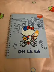 2024 Sanrio Hello Kitty Blue Spiral Notebook Hard Cover Oh la la French Paris