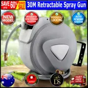 30M Retractable Hose Reel Garden Water Brass Auto Rewind Spray Gun Equipment New