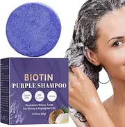Solid Shampoo Bar | Toning Purple Shampoo Bars with Biotin - Moisturizing Natural Herbal Travel Shampoo Bar for Dry, Oil, Damaged, Curly, Frizzy Hair Wynott