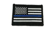Thin Blue Line American Flag Patch, Patriotic Police Patches