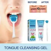 50g Tongue Cleaning Gel with Tung Scraper Brush Fresh Breath Kit Oral Clean Tool