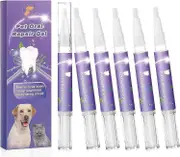 Elrachen Pet Oral Repair Gel, Pet Oral Restoration Whitening Gel, Eliminate Bad Breath Targets Tartar, No Brushing Pet Oral Care Gel 6pcs