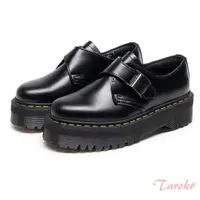 在飛比找momo購物網優惠-【Taroko】一字扣帶雙層真牛皮大尺碼厚底松糕鞋(黑色)