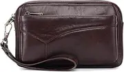 [TATSEN] Genuine Leather Men Clutch Bag Large Capacity Men Wallets Cell Phone Pocket Multifunction Handbag for Men