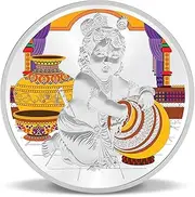 New Year Special Precious Moments Silver Coin Of Bal Gopal / Religious Coin Of Bal Gopal Makhan Chor Silver Coin (50 Gram Pack Of 1)