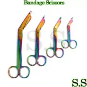 4 Multi Color Rainbow Color Lister Bandage Scissors 3.5" 4.5" 5.5" 7.5" BTS-25