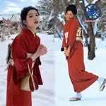 日本和服 日本和服男 日本和服女 神明少女和服女正裝日本拍照改良紅色和風日式和服寫真攝影樓服裝 PEWB