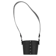 Water Bottle Carrier Holder with Strap, 67x66mm Cup Holder with Strap, Black