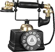 Vintage Model Phone - Retro Resin Telephone Ornament, Old Fashioned Corded Phone | Antique Telephone Decor, Aesthetic Sculpture for Shelves, Bookshelf, Living Room, Home, and Cafe Decoration