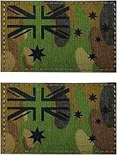 2 PCS Infrared IR Australia Flag Patch Set Reflective National Flag Tactical Military Uniform Armband Emblem Patches Hook and Loop Fasteners (Multicam)