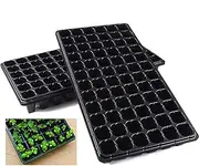 10 Pack Seed Starter Kit, 72 Cell Seedling Trays Gardening Germination Plastic Tray Nursery Pots Mini Propagator Plant Grow Kit Plug Tray Starting Trays for Seedling Germination