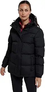[Mountain Warehouse] Snow Womens Padded Jacket - Warm Water-resistant Full-zip Puffer Coat with Microfibre Insulation - Best for Spring Summer, Outdoors & Hiking