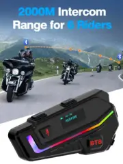 Bluetooth Motorcycle Helmet Intercom Headset Wireless Motorbike Headphone w/Mic
