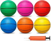 16cm Mini Basketball for Kids 5 6 7 8 9 10+Years Old Boys, 5 Inch Mini Inflatable Bouncy Basketball for Basketball Hoop, Beach Pool Sport Game Interactive Gift Toys for Boys Girls (6PCS）