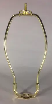 7 1/2" Brass Plated Lamp Harp with Base & Protective Coating, regular weight