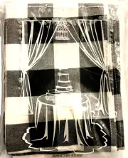 B-Cool Black and White Table Runner / Table Cloth 13" x 108" - LOT of 2