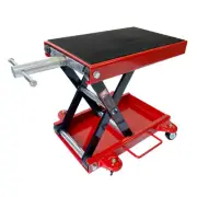 500kg Mobile Motorcycle Motorbike Scissors Lift Jack Stand Trolley on Wheels
