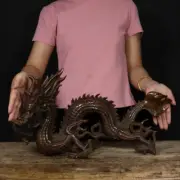 10.1lb Ancient Chinese Handcrafted Brass Exquisite dragon statues gift 650