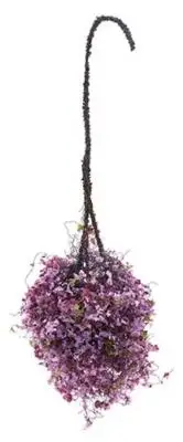 MINIATURE DOLLHOUSE 1:12 SCALE SMALL MAUVE-BURGUNDY HANGING BASKET - CAHBS14