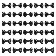 100Pcs Black White Dot Polka Dot Ribbon Bow Ties 1.5"x1" Mini Bowknot