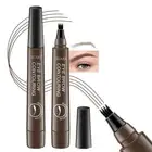 2 Waterproof Eyebrow Pens, 4-Tip Contour Microblading, 24H Smudge Proof, Brown