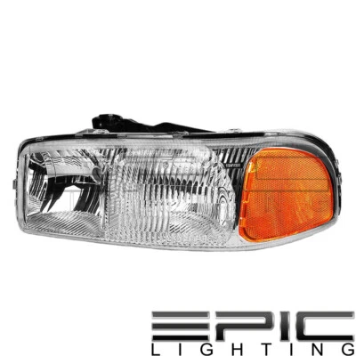 Left Driver Side LH Head Lamp for 1999-2007 GMC SIERRA YUKON XL 1500 2500