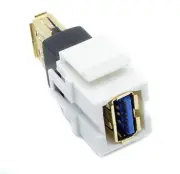 RiteAV White USB 3.0 Keystone Jack A-A Female-Female
