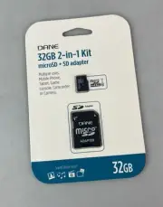 New Dane 3-In-1 Kit 32 GB Micro SDHC Card With SD Adapter