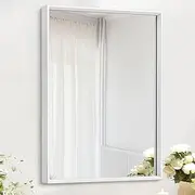 [AAZZKANG] White Mirror Metal Framed Mirror Large 65x45cm Decorative Farmhouse Bedroom Bathroom Mirror Rectangualr Vertical or Horizontal