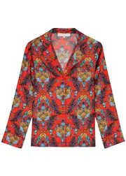 Borgo DE Nor Eden Printed Silk-satin Shirt - Red - 14 (UK 14 / L) 14 (UK 14 / L)
