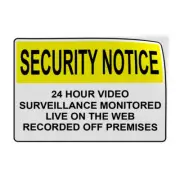 Horizontal Vinyl Stickers Security Notice 24 Hour Video Surveillance Monitored A