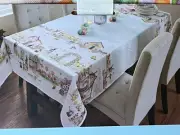 Cynthia Rowley Easter Bunny & Floral Polyester Tablecloth 60x 84