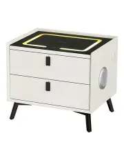 [Artiss] Smart Bedside Table with Wireless Charging in Aika White