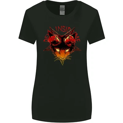 Devil Inside Me Satanic Cat Demon Evil Womens Wider Cut T-Shirt