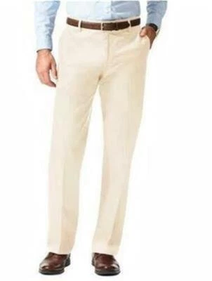 NEW MENS DOCKERS SIGNATURE STRAIGHT DRESS PANTS FLAT CLOUD 476990007 SIZE 38 34