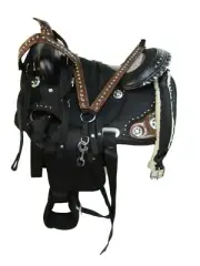 17" Western Horse Saddle Synthetic Cordura Trail Barrel Tack Set Free Shipping