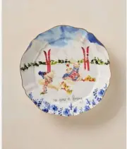 NIB Anthropologie Inslee Fariss 12 Days of Christmas Plate 6 Geese A Laying