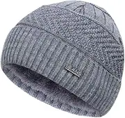 [YUN MENG] Knit Hat+Bib Thicken Unisex Any Size Head Comfortably (Color : Grey Hat, Size : 55-60cm)
