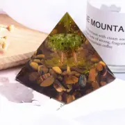 Natural Orgonite Pyramid Tiger's Eye Quartz Olivine Tree Crystal Healing Stone