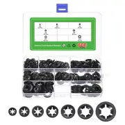 600Pcs Internal Tooth Washers Assortment Kit, 65Mn, 7 Size, Black