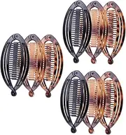 Beavorty 9pcs Snap Hair Clips Interlocking Banana Clips Clincher Comb for Women Girls Wedding Party